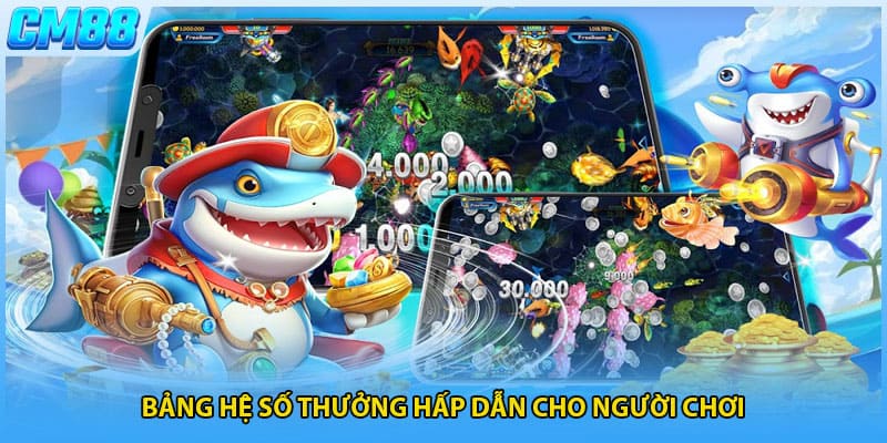 Bảng hệ số thưởng hấp dẫn cho người chơi